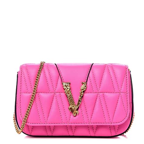 versace virtus pink bag|versace quilted leather bag.